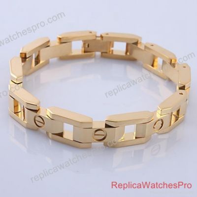 Replica Cartier Santos Yellow Gold with Screws Bracelet